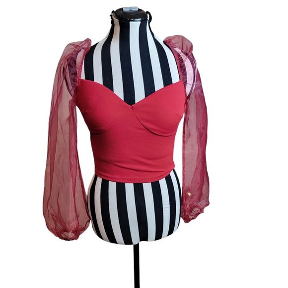 Windsor Sheer Sleeve Blouse - Festival - Concert - Date Night - Like New - Picture 2 of 8